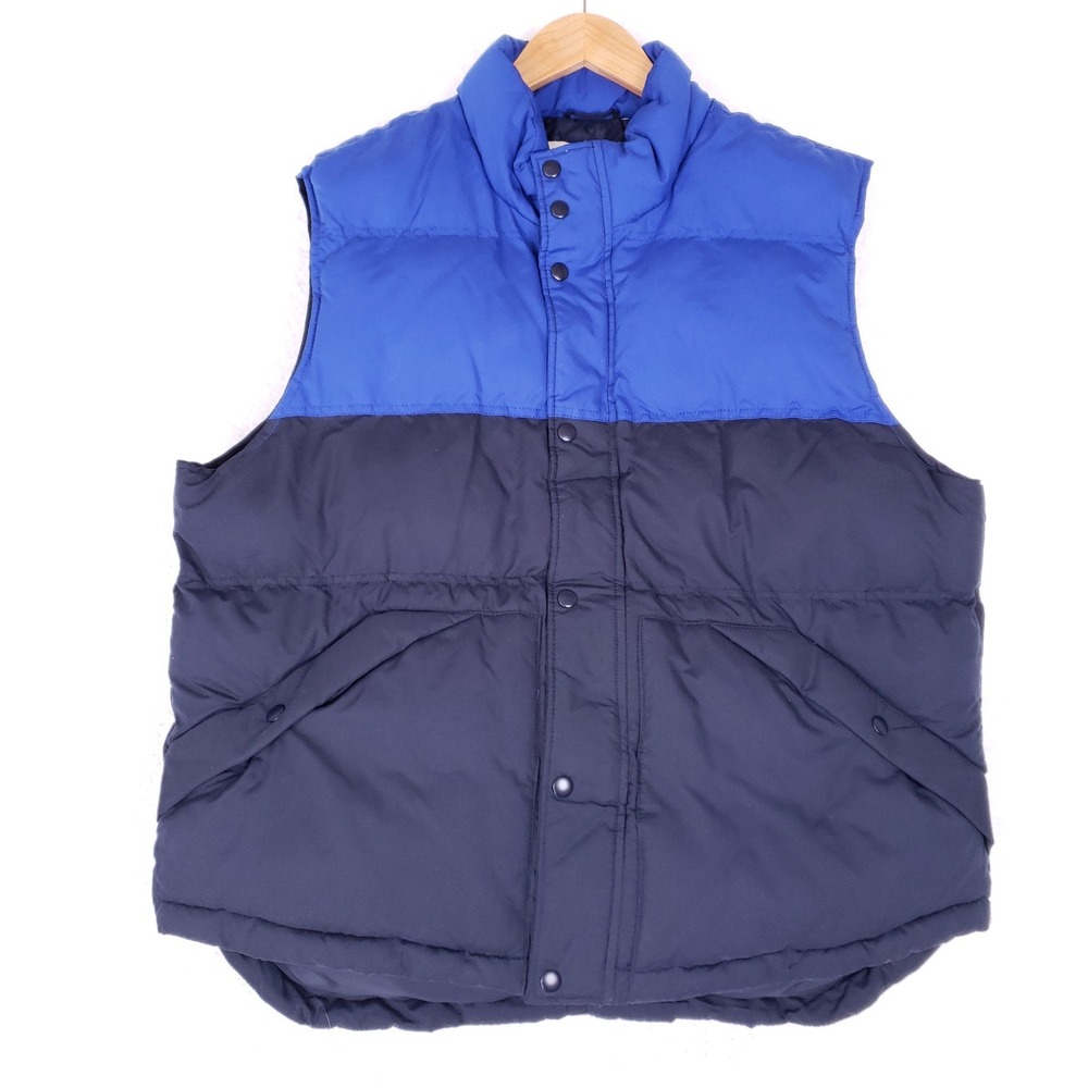 St John's Bay Puffer‎ Vest XL Colorblock Blue Navy Quilted Gorpcore Winter